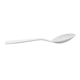 Colher Cafe Reutilizável CPLA Branco 10cm (50 Uds)