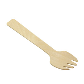 Colher-Garfo em Madeira 10,5cm (1.200 Uds)