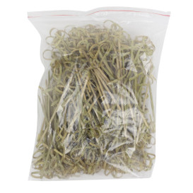 Espeto de Bambu Decorado Laço Verde Natural 10cm (250 Uds)