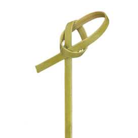 Espeto de Bambu Decorado Laço Verde Natural 10cm (250 Uds)