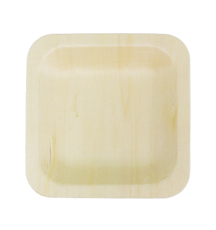 Prato de Madeira quadrado 11,5x11,5cm (25 Uds) Prato de Madeira quadrado 11,5x11,5cm (25 Uds)