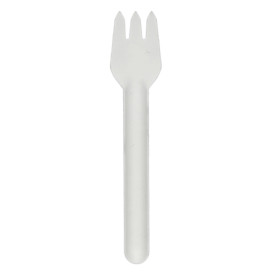 Garfo em Cana-de-Açúcar Branco 16cm (50 Uds)