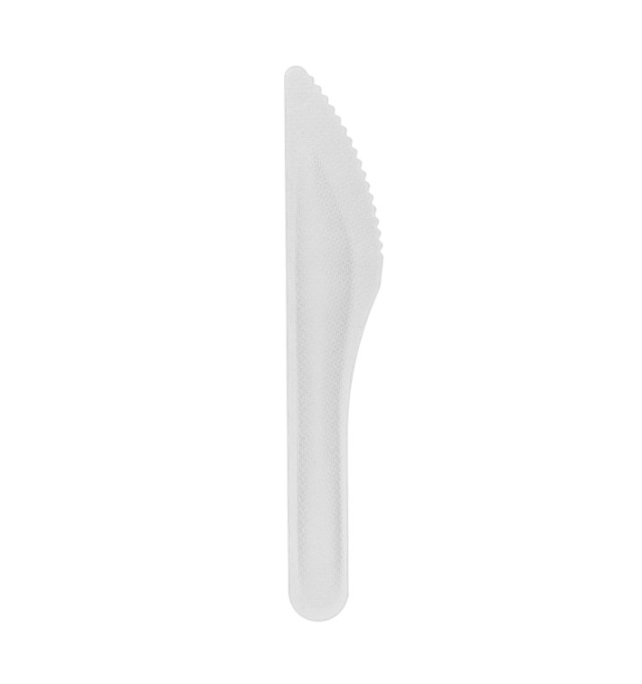 Faca em Cana-de-Açúcar Branco 16cm (1.000 Uds) Faca em Cana-de-Açúcar Branco 16cm (1.000 Uds)