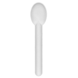 Colher em Cana-de-Açúcar Branco 16cm (50 Uds)