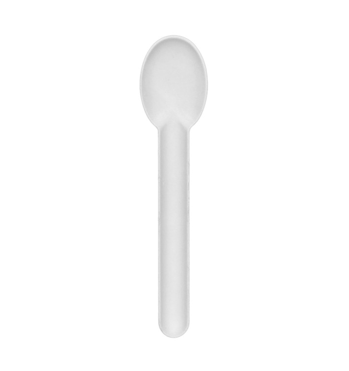 Colher em Cana-de-Açúcar Branco 16cm (50 Uds) Colher em Cana-de-Açúcar Branco 16cm (50 Uds)