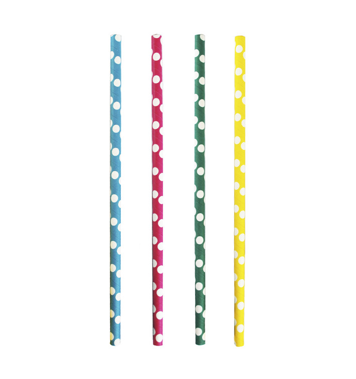 Palhinha Direita Papel Sortido Granizado Ø8mm 24cm (3.000 Uds) Palhinha Direita Papel Sortido Granizado Ø8mm 24cm (3.000 Uds)
