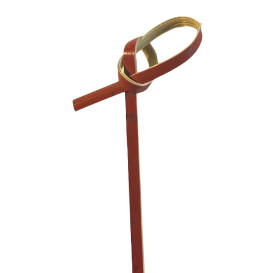 Pick Bambu Decorado Laço Vermelho 10cm (250 Uds)
