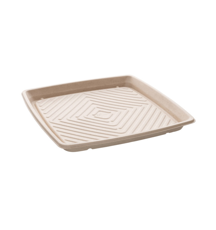 Tabuleiro Cana de Açúcar Quadrada Natural 36x36cm (5 Uds) Tabuleiro Cana de Açúcar Quadrada Natural 36x36cm (5 Uds)