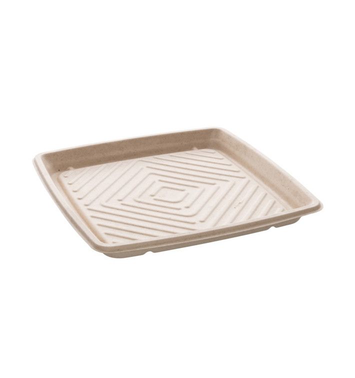 Tabuleiro Cana de Açúcar Quadrada Natural 31x31cm (5 Uds) Tabuleiro Cana de Açúcar Quadrada Natural 31x31cm (5 Uds)