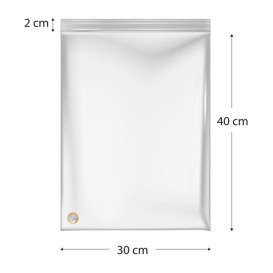 Saco Polietileno com fecho zip 30x40cm G200 (100 Uds)