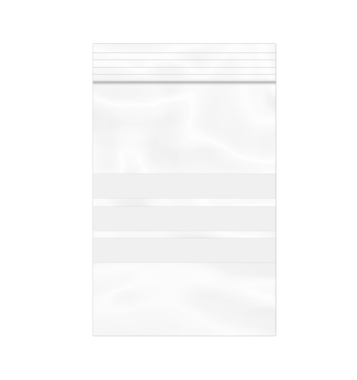 Saco Polietileno Fecho zip e Banda Escrever 7x10cm G200 (100 Uds) Saco Polietileno Fecho zip e Banda Escrever 7x10cm G200 (100 Uds)