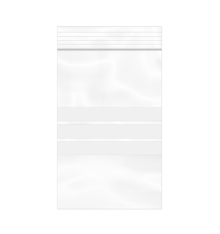 Saco Polietileno Fecho zip e Banda Escrever 8x12cm G200 (1000 Uds) Saco Polietileno Fecho zip e Banda Escrever 8x12cm G200 (1000 Uds)