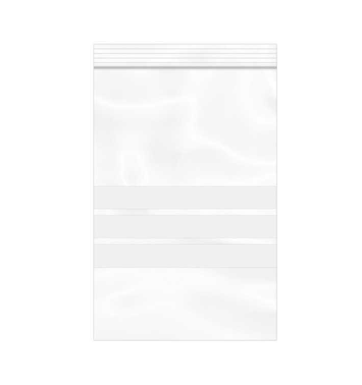 Saco Polietileno Fecho zip e Banda Escrever 12x18cm G200 (100 Uds) Saco Polietileno Fecho zip e Banda Escrever 12x18cm G200 (100 Uds)