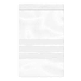 Saco Polietileno Fecho zip e Banda Escrever 12x18cm G200 (1000 Uds)