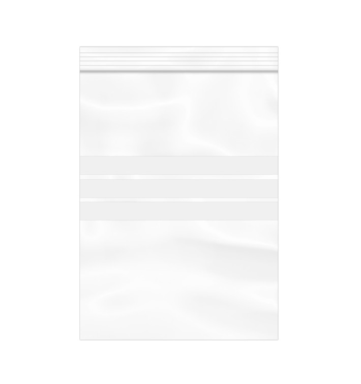 Saco Polietileno Fecho zip e Banda Escrever 16x22cm G200 (100 Uds) Saco Polietileno Fecho zip e Banda Escrever 16x22cm G200 (100 Uds)