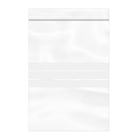 Saco Polietileno Fecho zip e Banda Escrever 18x25cm G200 (1000 Uds)