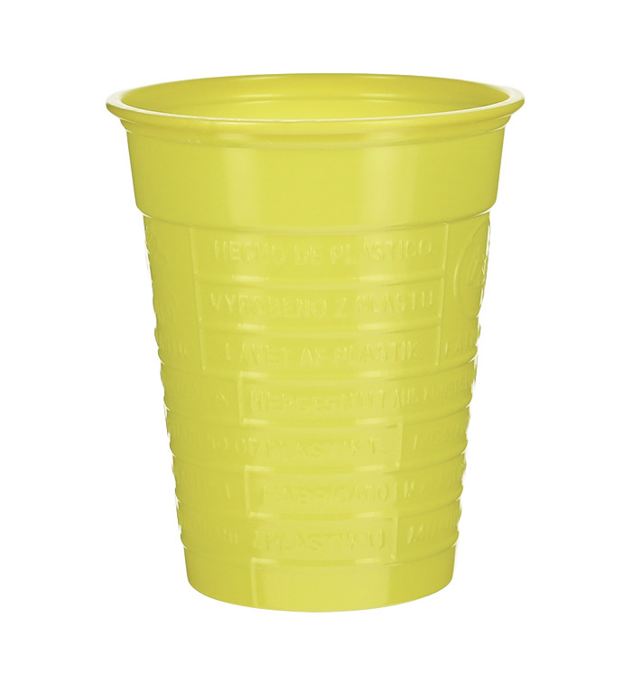 Copo de Plástico PS Amarelo 200ml Ø7cm (50 Uds)