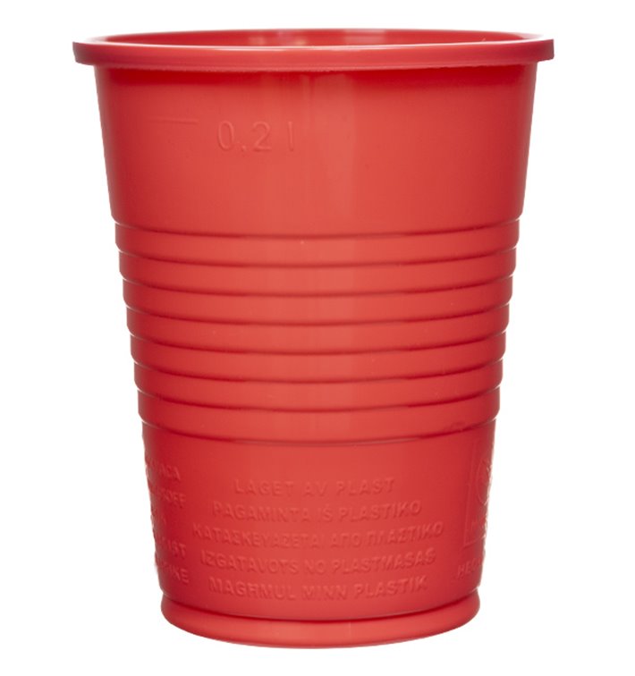Copo de Plástico PS Vermelho 200ml Ø7cm (50 Uds) Copo de Plástico PS Vermelho 200ml Ø7cm (50 Uds)