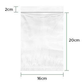 Sacos ZIP com Fecho Automático e Bolsa 16x22+20cm G200 (100 Uds)
