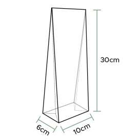 Saco de PP Biorientado Fundo Quadrado 10x30+6cm G160 (100 Uds)