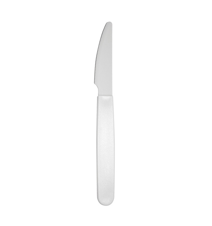 Faca Rutilizável Durável PP Branco 18,5cm (180 Uds) Faca Rutilizável Durável PP Branco 18,5cm (180 Uds)