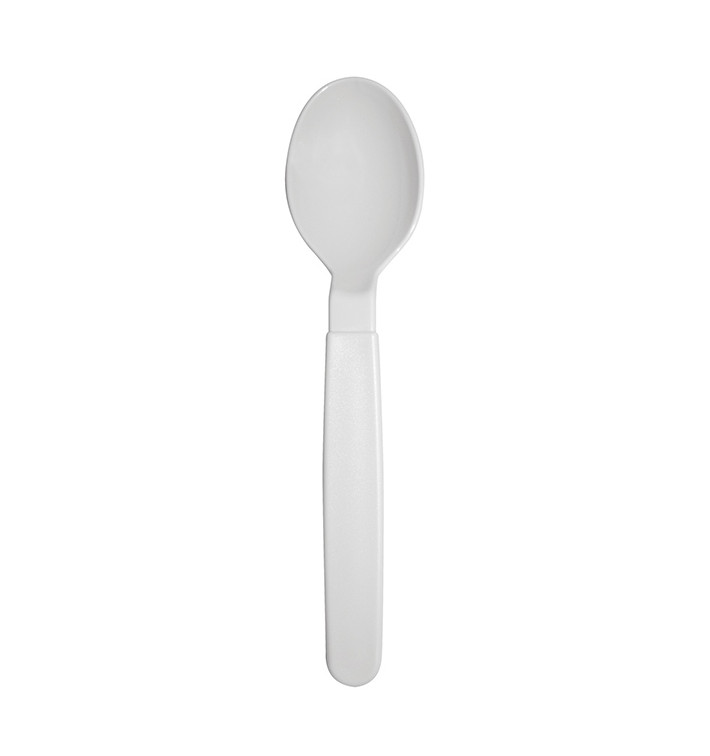 Colher Reutilizável Durável PP Branca 18,5cm (6 Uds) Colher Reutilizável Durável PP Branca 18,5cm (6 Uds)