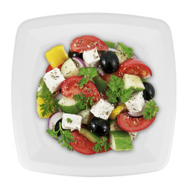 Prato Quadrado Cana-de-açúcar Branco 25cm (125 Uds)