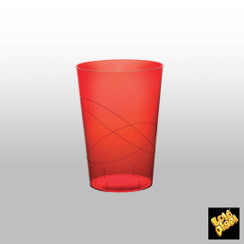 Copo Reutilizável PS Cristal Moon Vermelho Transp. 230ml (50 Uds)