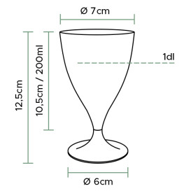 Copo PS Flute Vinho Transparente 200ml 2P (20 Uds)