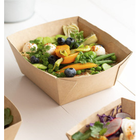 Saladeira Retangular Kraft 500ml 15x12x6cm (400 Uds)