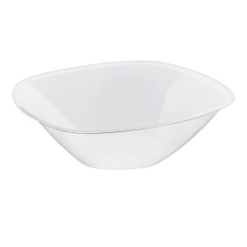 Tigela Plastico PS Cristal "Square" 1250ml Ø21cm (3 Uds)