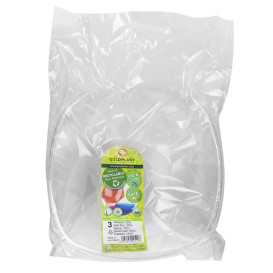 Tigela Plastico PS Cristal "Square" 1250ml Ø21cm (60 Uds)