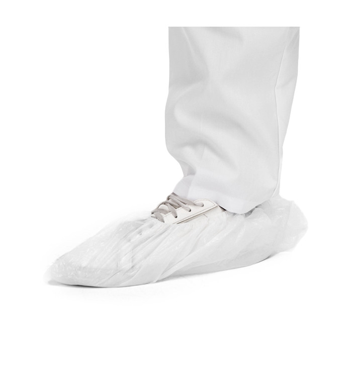 Cobre Sapatos em Polietileno 20 Microns Branco (100 Uds) Cobre Sapatos em Polietileno 20 Microns Branco (100 Uds)
