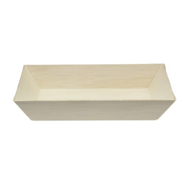 Bandeja Mini de Madeira 15,5x8,5x2,8cm 250ml (100 Uds)