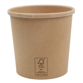Terrina de cartão Kraft de 16Oz/450ml Ø10,0cm (50 Uds)