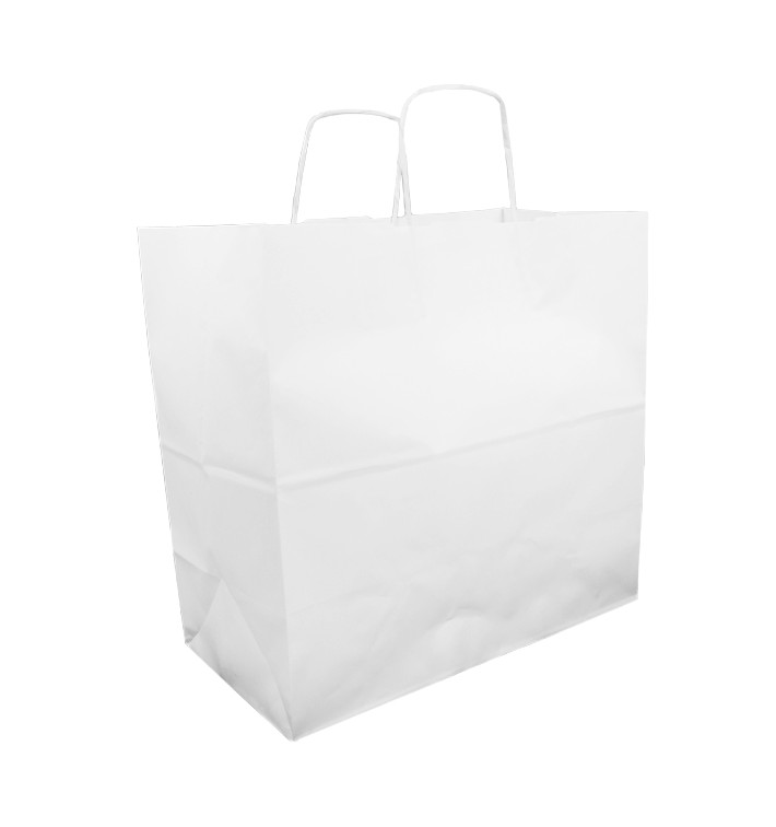 Saco de Papel com Asas Branca 35+15x30cm (250 Uds) Saco de Papel com Asas Branca 35+15x30cm (250 Uds)