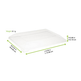 Tampa Plastico PET Transparente 15,5x8,5cm (100 Uds)