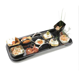 Bandeja Plastico Luxo Retang. Marmore 35x16cm (5 Uds)