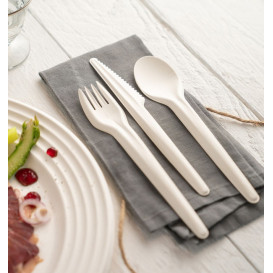 Garfo em Cartão Rígido Branco 17cm (50 Uds)