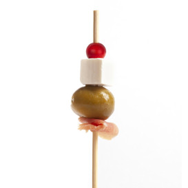 Pick Bambu Decorado "Big Ball" Vermelho 12,5cm (100 Uds)