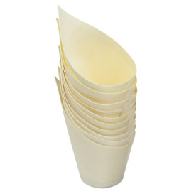 Cone de Madeira Degustação 8cm (50 Uds)