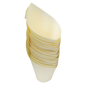 Cone de Madeira Degustação 11cm (50 Uds)