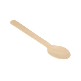 Colher em Madeira Descartável Enfundado 16cm (25 Uds)
