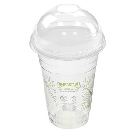 Tampa Compostável em PLA com Orificio para Copos Ø10,2cm (100 Uds)