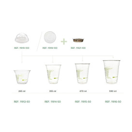 Tamoa Compostável PLA Cúpula Fechada para Copos Ø10,2cm (100 Uds)