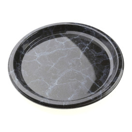 Prato Plastico Redondo Marmore 23cm (25 Uds)