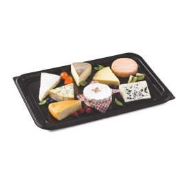 Bandeja Plastico Luxo Retang. Preto 46x30cm (10 Uds)