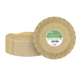 Prato de Cartão Kraft "Flower" Ø18cm 225g/m² (50 Uds)