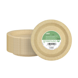 Prato de Cartão Redondo Anti-Gordura Kraft Ø18cm 245g/m² (50 Uds)