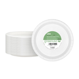 Prato de Cartão Redondo Anti-Gordura Branco Ø22cm 220g/m² (50 Uds)